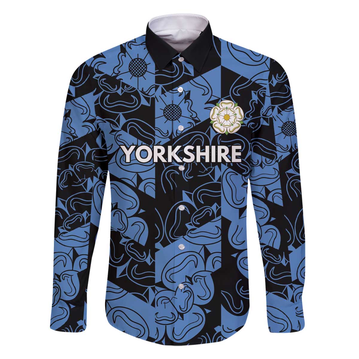 Custom Yorkshire Vikings Heritage Pride Family Matching Off The Shoulder Long Sleeve Dress and Hawaiian Shirt White Rose of Yorkshire - Wonder Print Shop