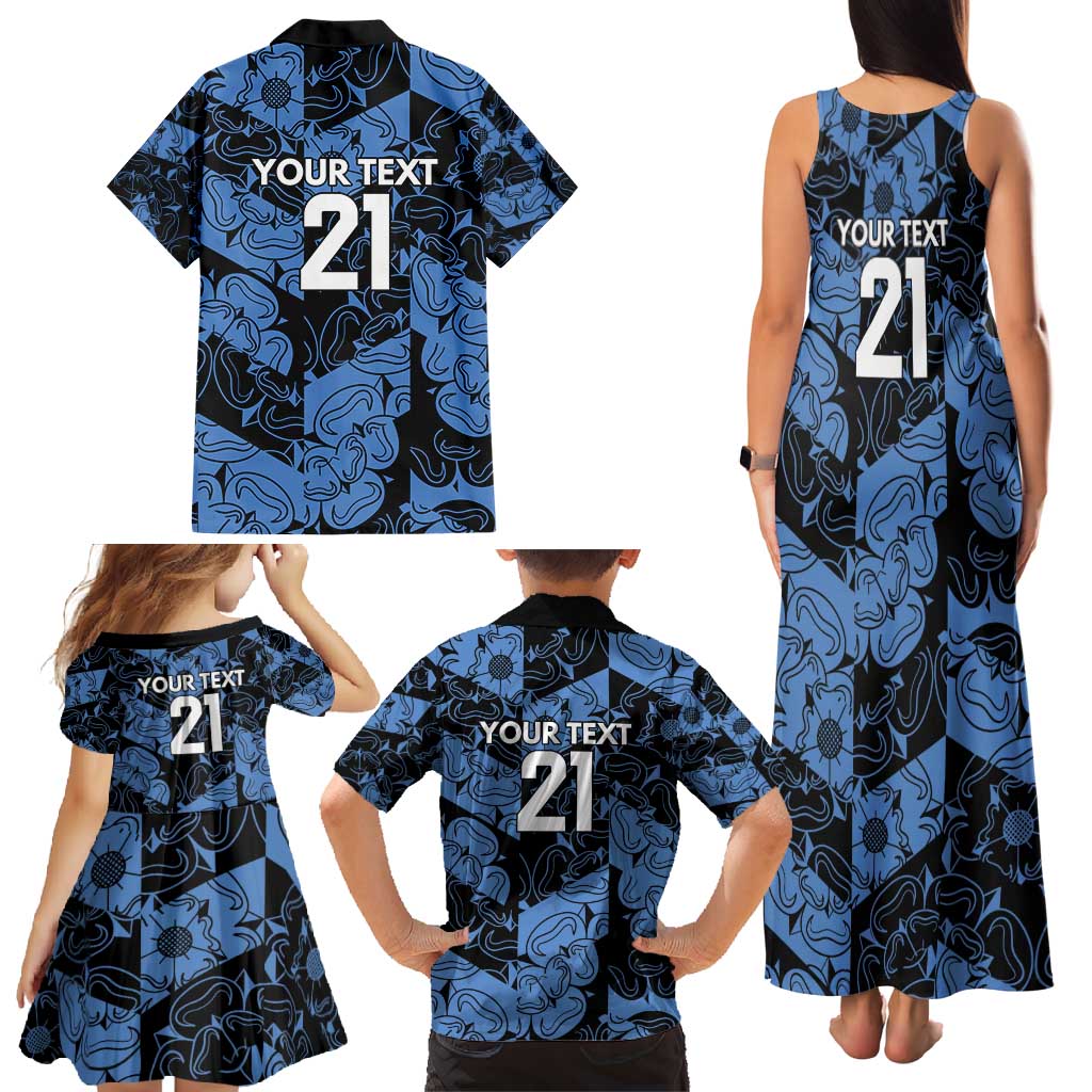 Custom Yorkshire Vikings Heritage Pride Family Matching Tank Maxi Dress and Hawaiian Shirt White Rose of Yorkshire - Wonder Print Shop