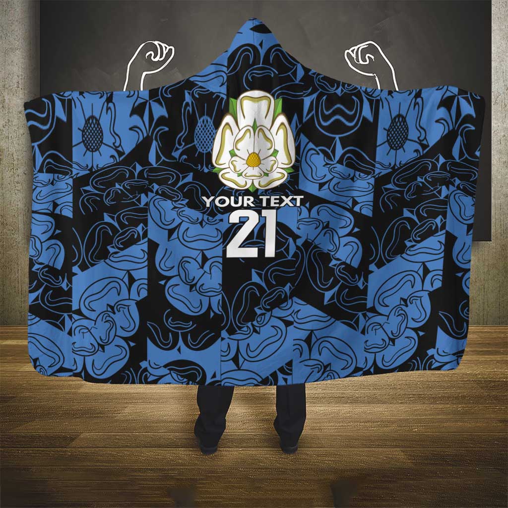Custom Yorkshire Vikings Heritage Pride Hooded Blanket White Rose of Yorkshire - Wonder Print Shop