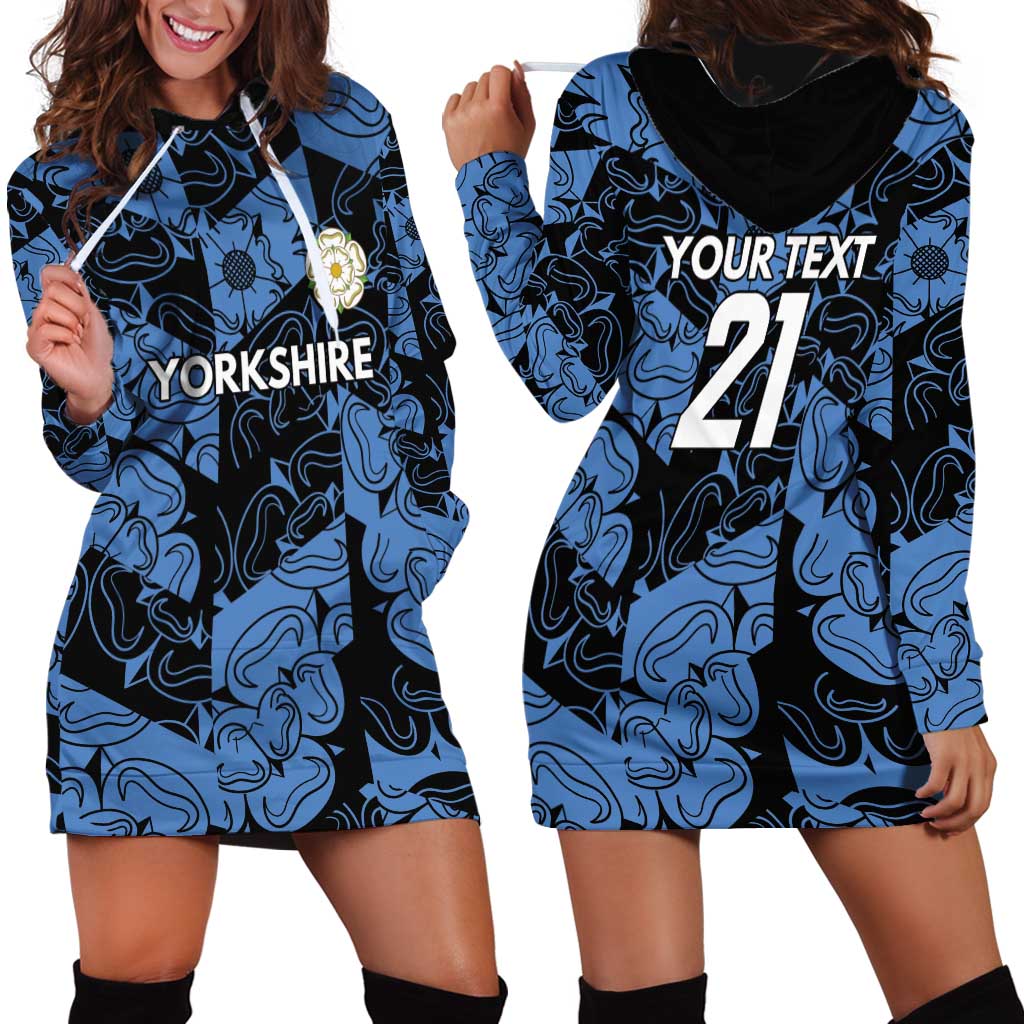Custom Yorkshire Vikings Heritage Pride Hoodie Dress White Rose of Yorkshire - Wonder Print Shop