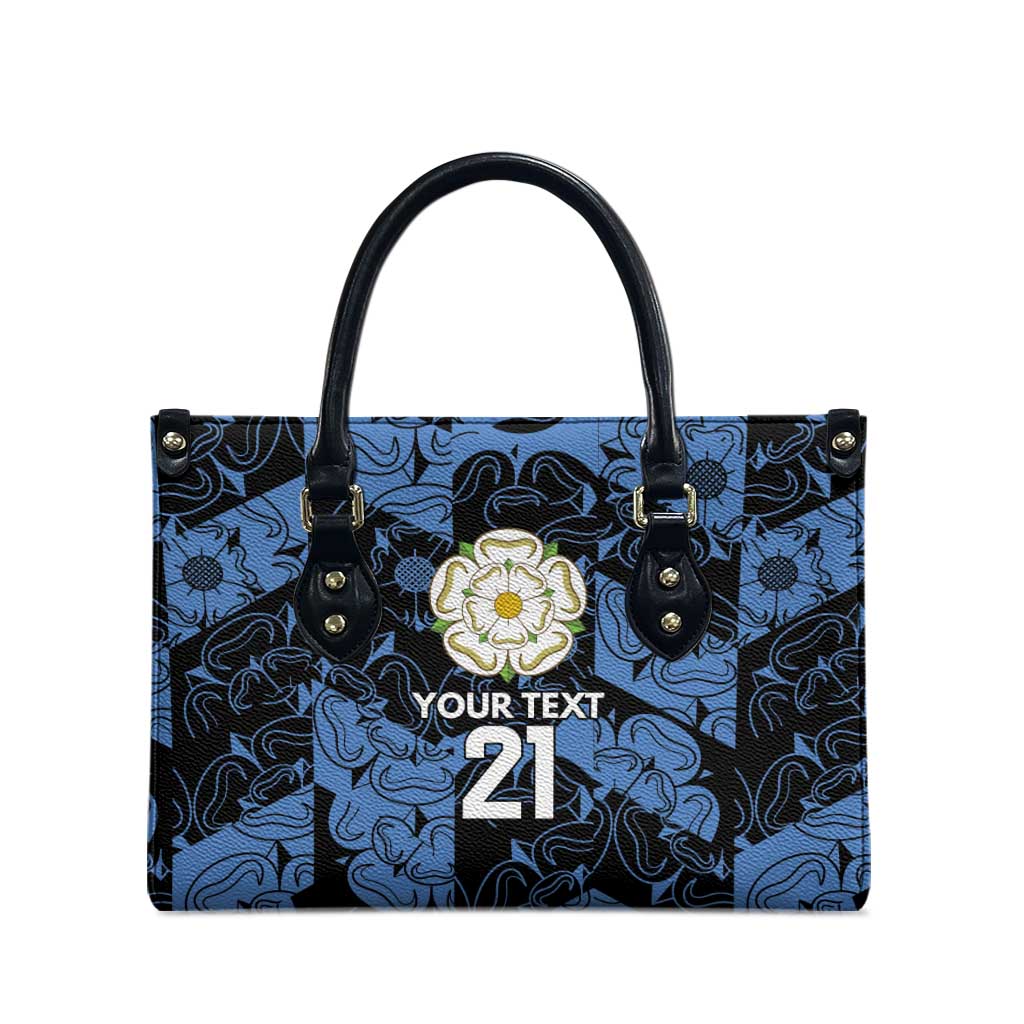 Custom Yorkshire Vikings Heritage Pride Leather Bag White Rose of Yorkshire - Wonder Print Shop