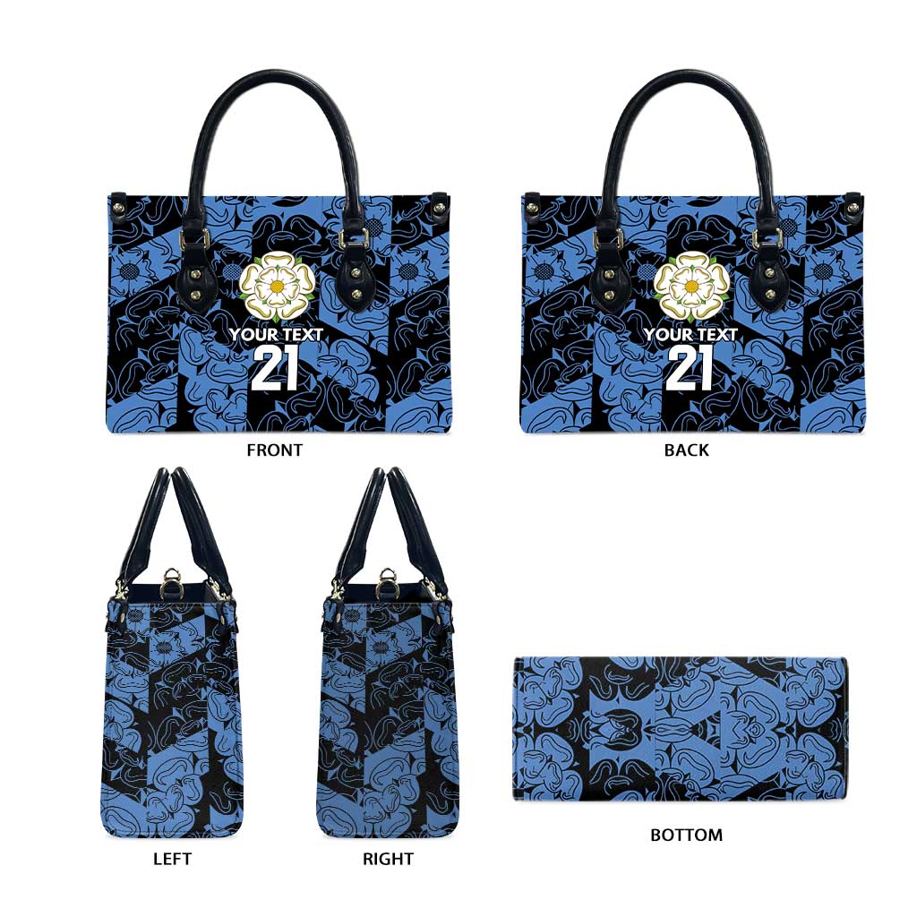 Custom Yorkshire Vikings Heritage Pride Leather Bag White Rose of Yorkshire - Wonder Print Shop