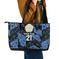 Custom Yorkshire Vikings Heritage Pride Leather Tote Bag White Rose of Yorkshire - Wonder Print Shop