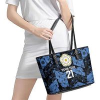 Custom Yorkshire Vikings Heritage Pride Leather Tote Bag White Rose of Yorkshire - Wonder Print Shop
