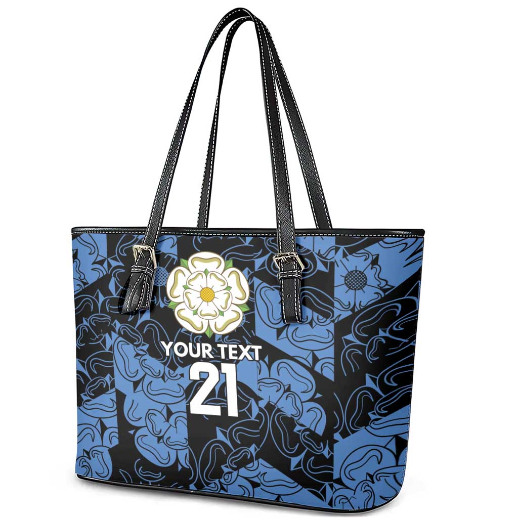 Custom Yorkshire Vikings Heritage Pride Leather Tote Bag White Rose of Yorkshire - Wonder Print Shop