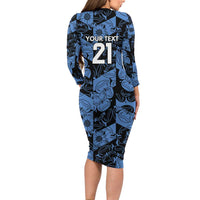Custom Yorkshire Vikings Heritage Pride Long Sleeve Bodycon Dress White Rose of Yorkshire - Wonder Print Shop