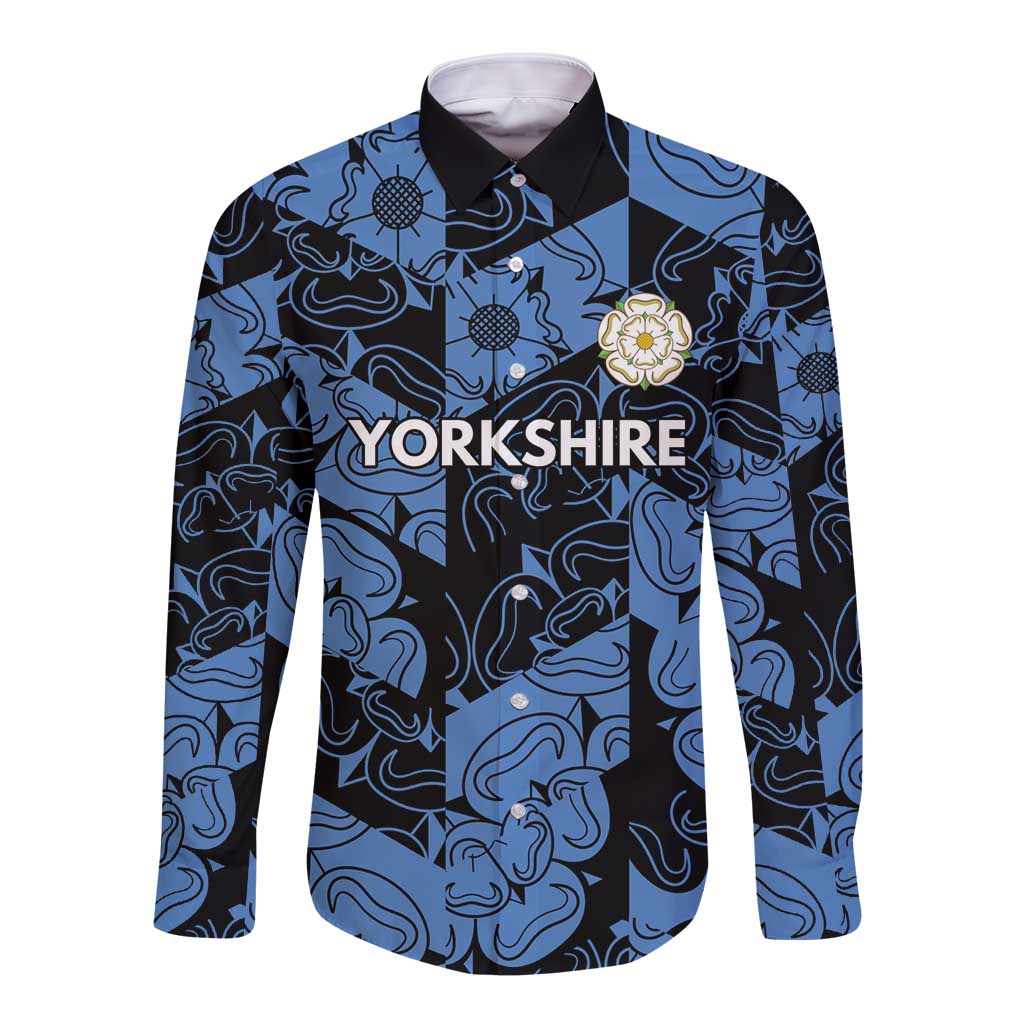 Custom Yorkshire Vikings Heritage Pride Long Sleeve Button Shirt White Rose of Yorkshire - Wonder Print Shop