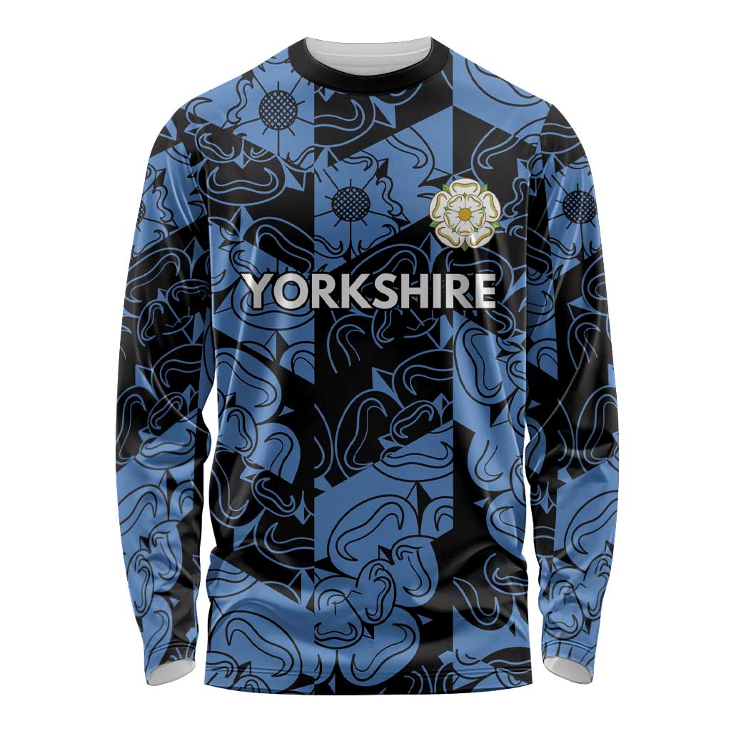 Custom Yorkshire Vikings Heritage Pride Long Sleeve Shirt White Rose of Yorkshire - Wonder Print Shop