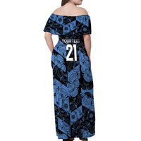 Custom Yorkshire Vikings Heritage Pride Off Shoulder Maxi Dress White Rose of Yorkshire - Wonder Print Shop