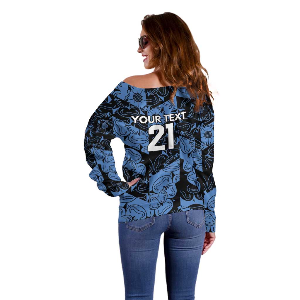 Custom Yorkshire Vikings Heritage Pride Off Shoulder Sweater White Rose of Yorkshire - Wonder Print Shop