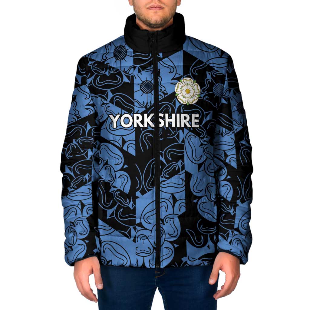 Custom Yorkshire Vikings Heritage Pride Padded Jacket White Rose of Yorkshire - Wonder Print Shop