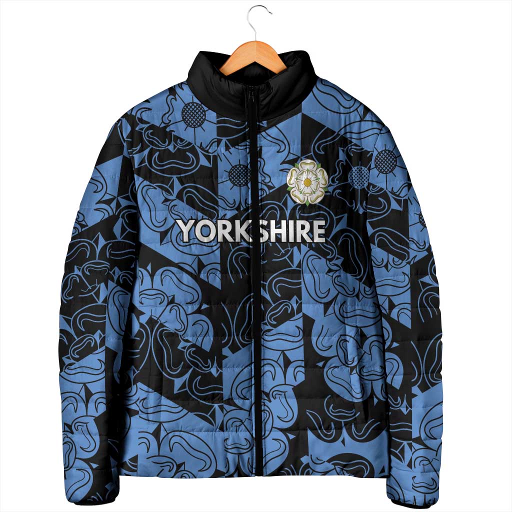 Custom Yorkshire Vikings Heritage Pride Padded Jacket White Rose of Yorkshire - Wonder Print Shop