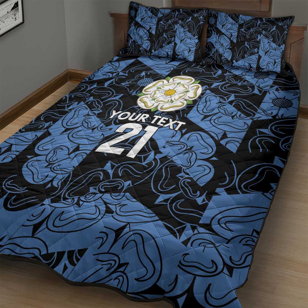 Custom Yorkshire Vikings Heritage Pride Quilt Bed Set White Rose of Yorkshire - Wonder Print Shop