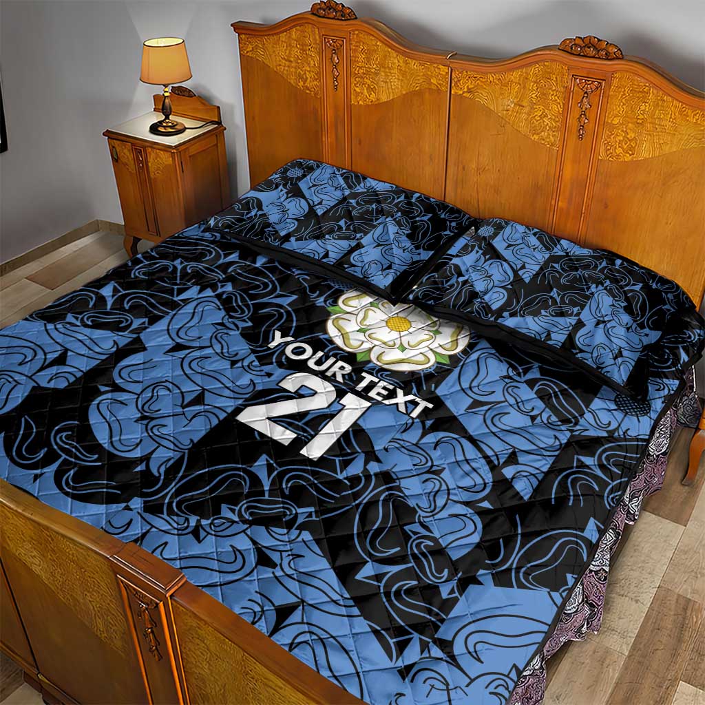 Custom Yorkshire Vikings Heritage Pride Quilt Bed Set White Rose of Yorkshire - Wonder Print Shop