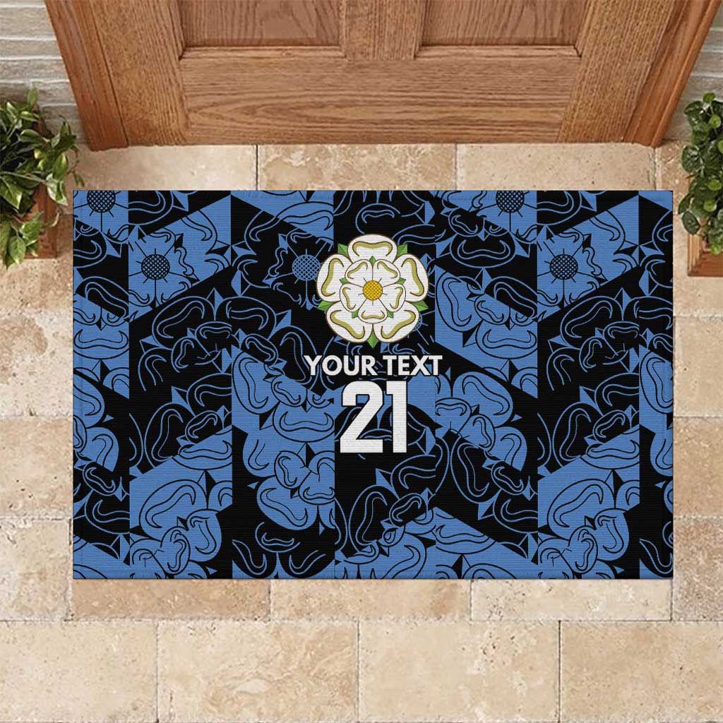 Custom Yorkshire Vikings Heritage Pride Rubber Doormat White Rose of Yorkshire - Wonder Print Shop