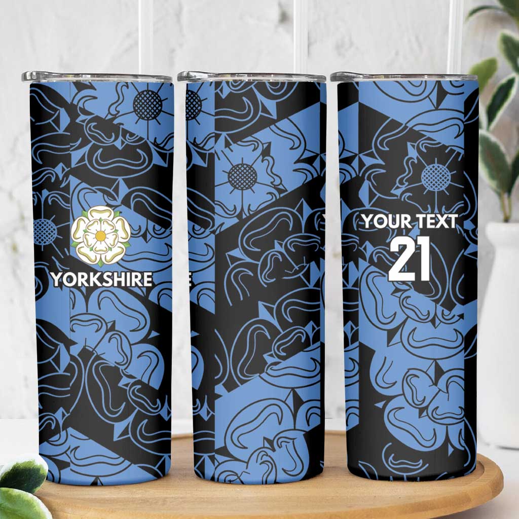 Custom Yorkshire Vikings Heritage Pride Skinny Tumbler White Rose of Yorkshire - Wonder Print Shop