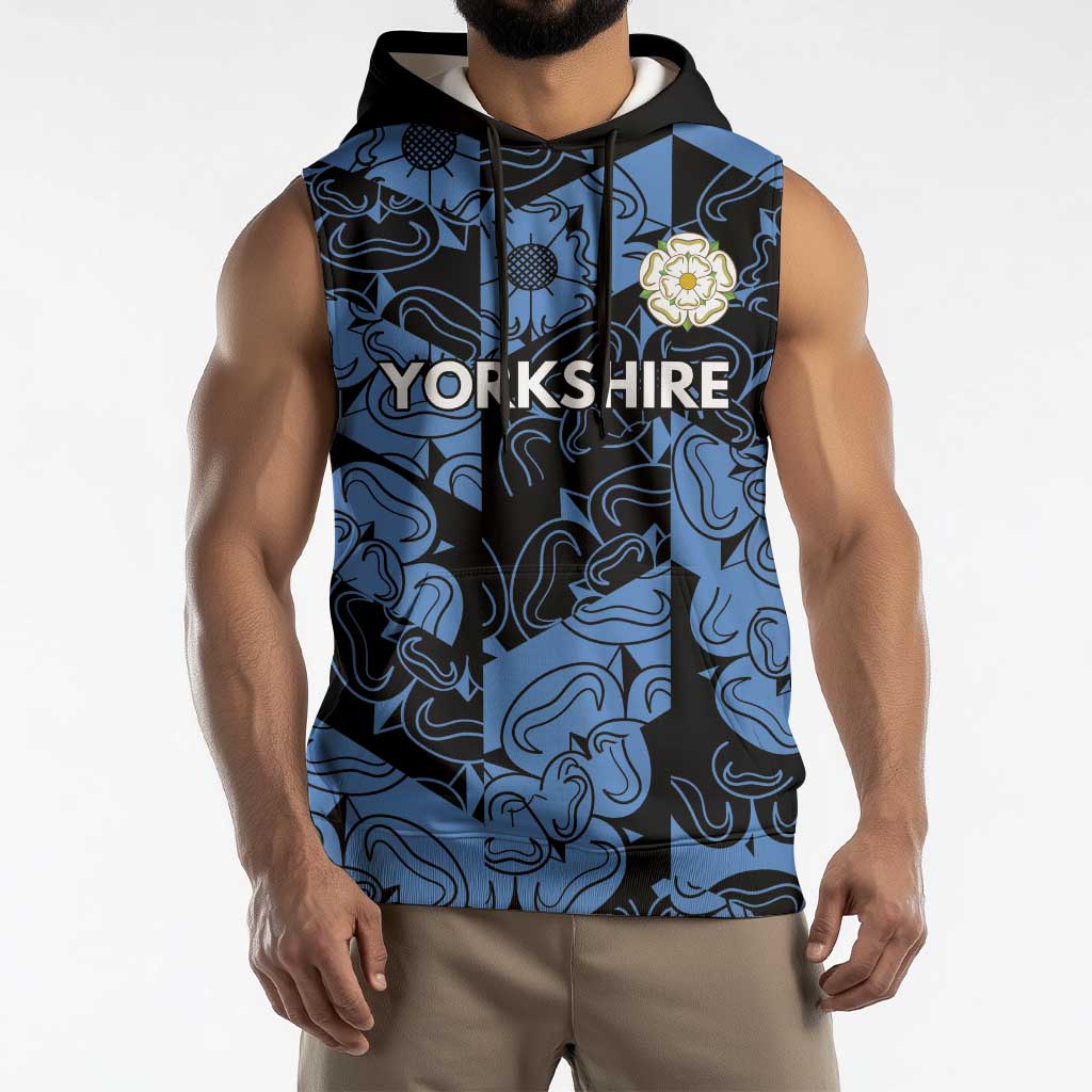 Custom Yorkshire Vikings Heritage Pride Sleeveless Hoodie White Rose of Yorkshire - Wonder Print Shop