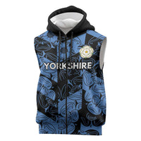 Custom Yorkshire Vikings Heritage Pride Sleeveless Zip Hoodie White Rose of Yorkshire - Wonder Print Shop