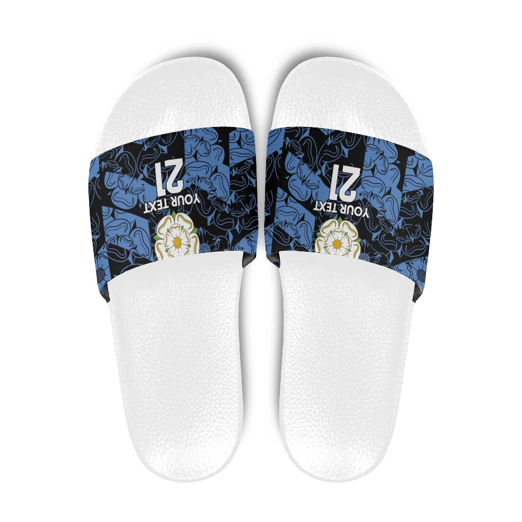 Custom Yorkshire Vikings Heritage Pride Slide Sandals White Rose of Yorkshire - Wonder Print Shop