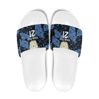 Custom Yorkshire Vikings Heritage Pride Slide Sandals White Rose of Yorkshire - Wonder Print Shop