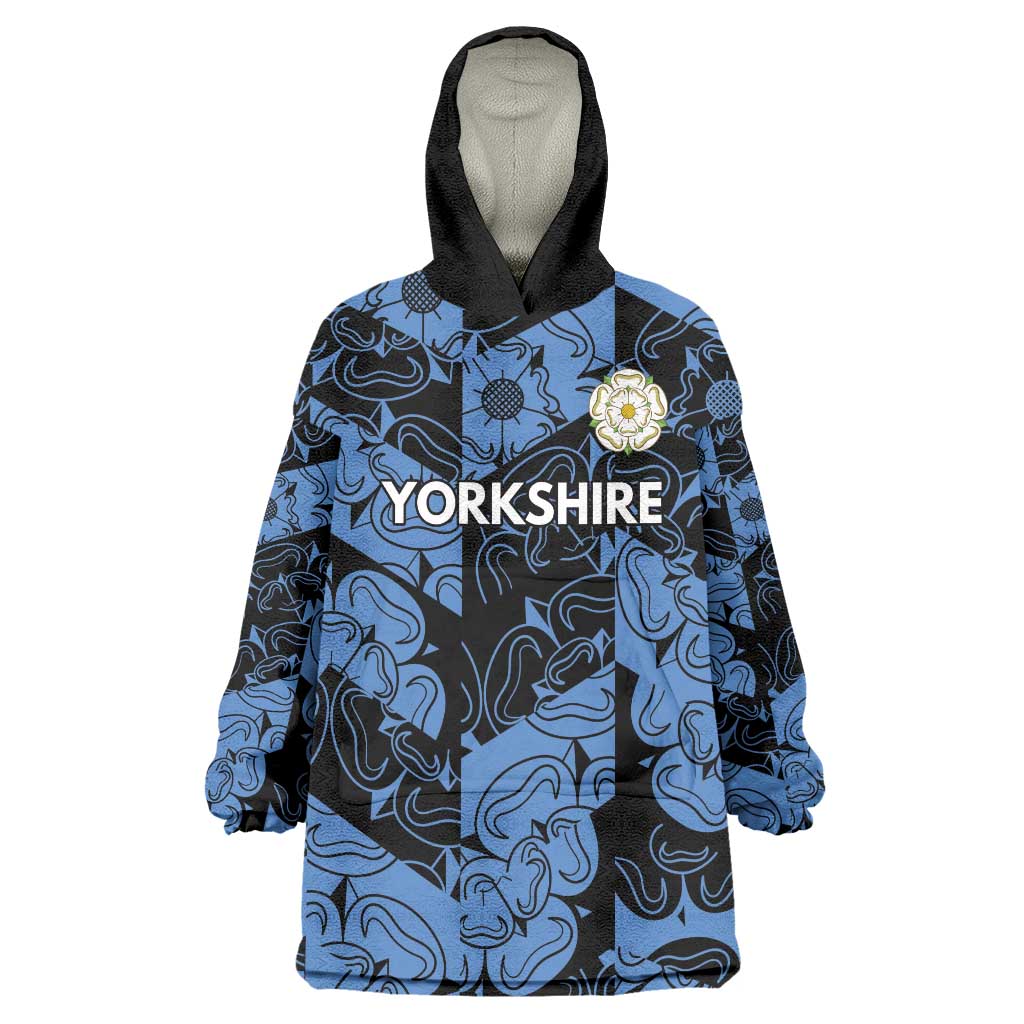 Custom Yorkshire Vikings Heritage Pride Wearable Blanket Hoodie White Rose of Yorkshire - Wonder Print Shop