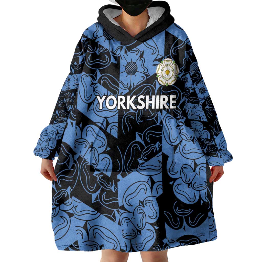 Custom Yorkshire Vikings Heritage Pride Wearable Blanket Hoodie White Rose of Yorkshire - Wonder Print Shop