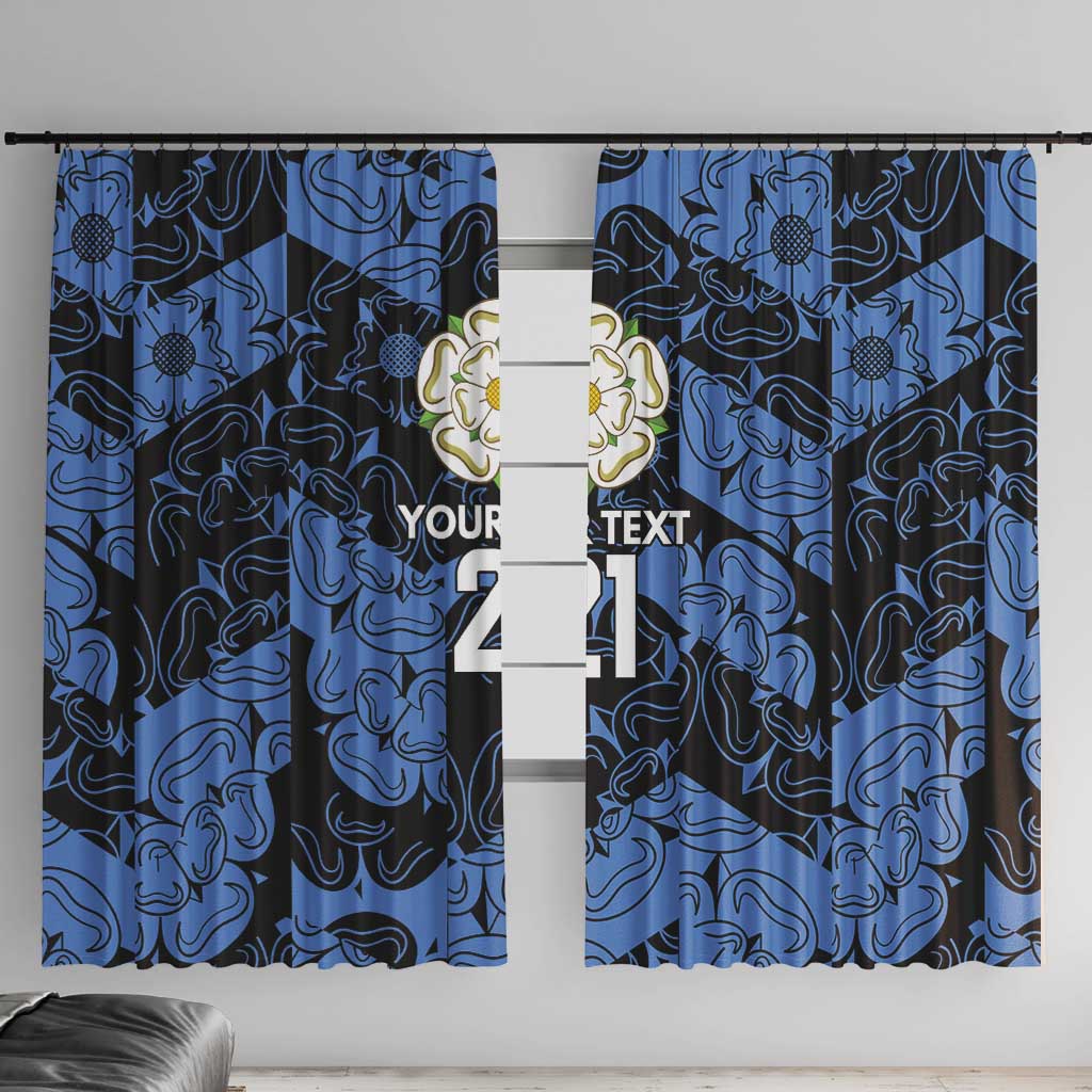 Custom Yorkshire Vikings Heritage Pride Window Curtain White Rose of Yorkshire - Wonder Print Shop