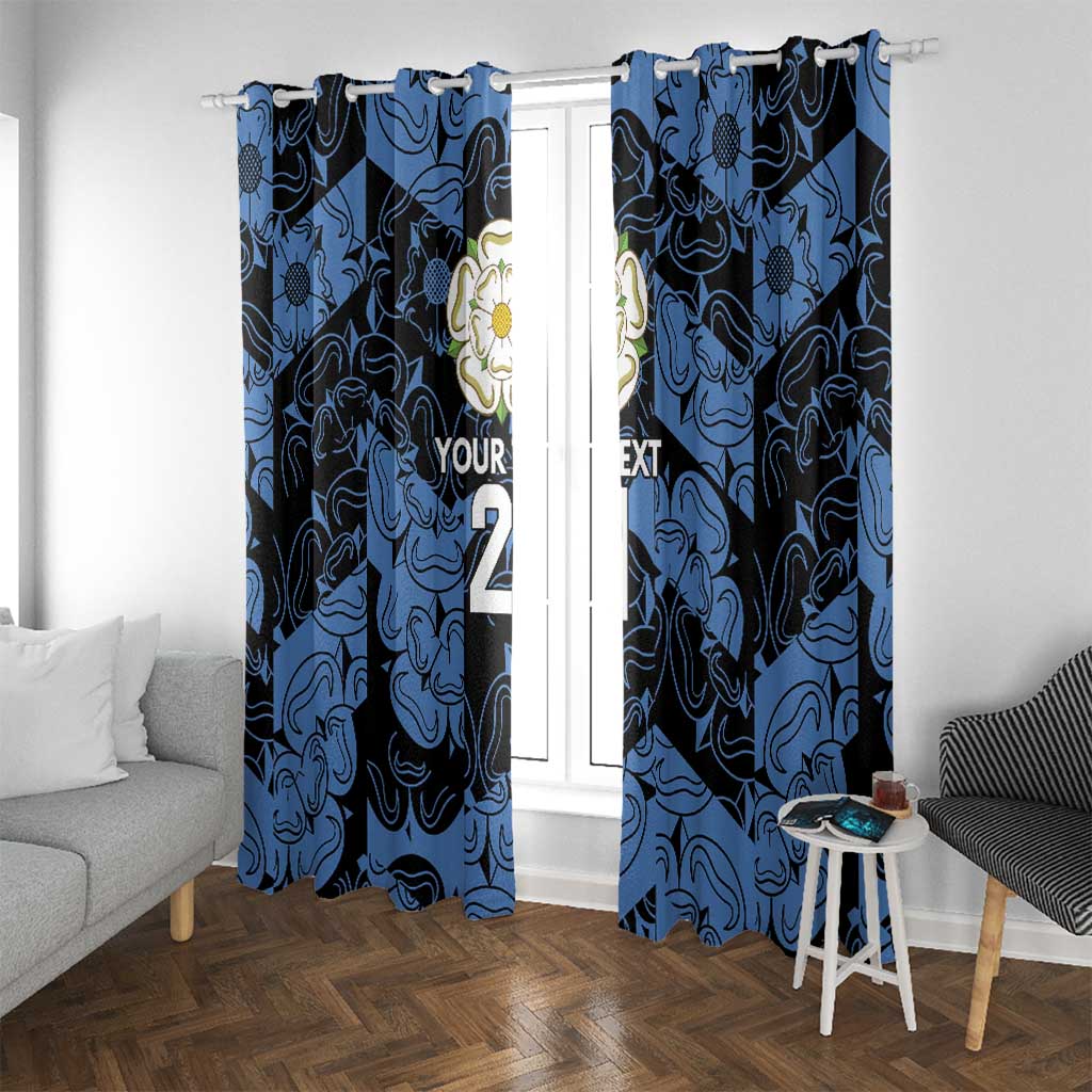 Custom Yorkshire Vikings Heritage Pride Window Curtain White Rose of Yorkshire - Wonder Print Shop