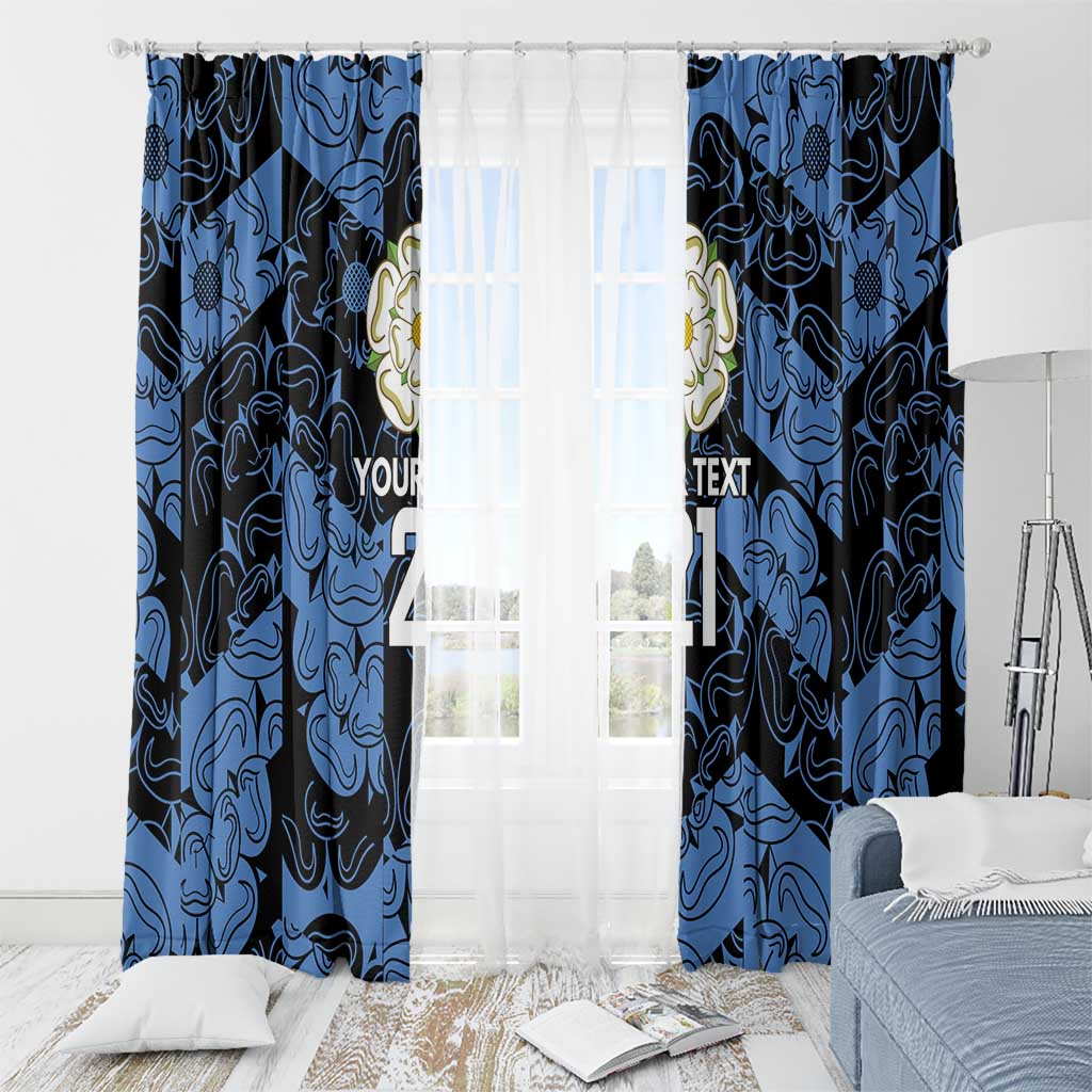 Custom Yorkshire Vikings Heritage Pride Window Curtain White Rose of Yorkshire - Wonder Print Shop