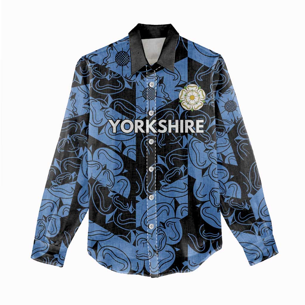 Custom Yorkshire Vikings Heritage Pride Women Casual Shirt White Rose of Yorkshire - Wonder Print Shop