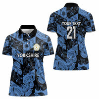 Custom Yorkshire Vikings Heritage Pride Women Polo Shirt White Rose of Yorkshire - Wonder Print Shop