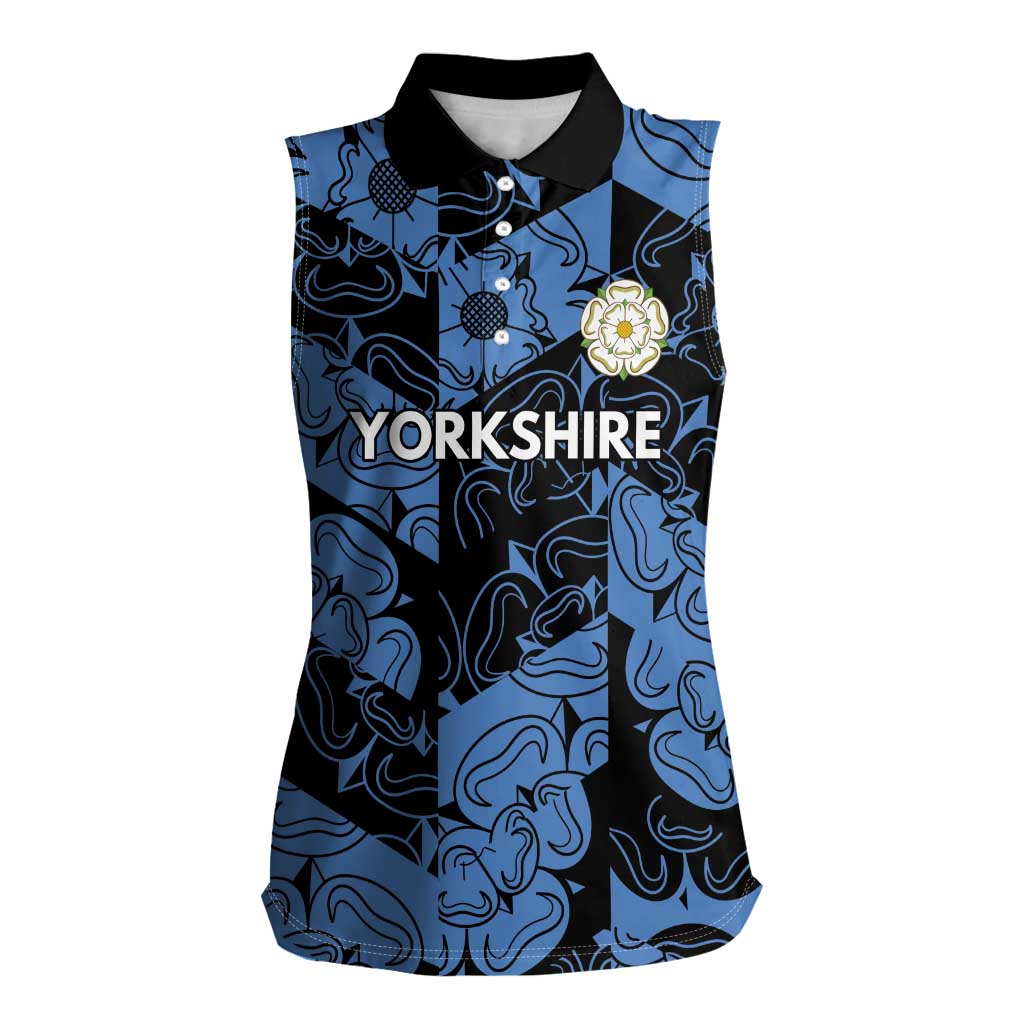 Custom Yorkshire Vikings Heritage Pride Women Sleeveless Polo Shirt White Rose of Yorkshire - Wonder Print Shop