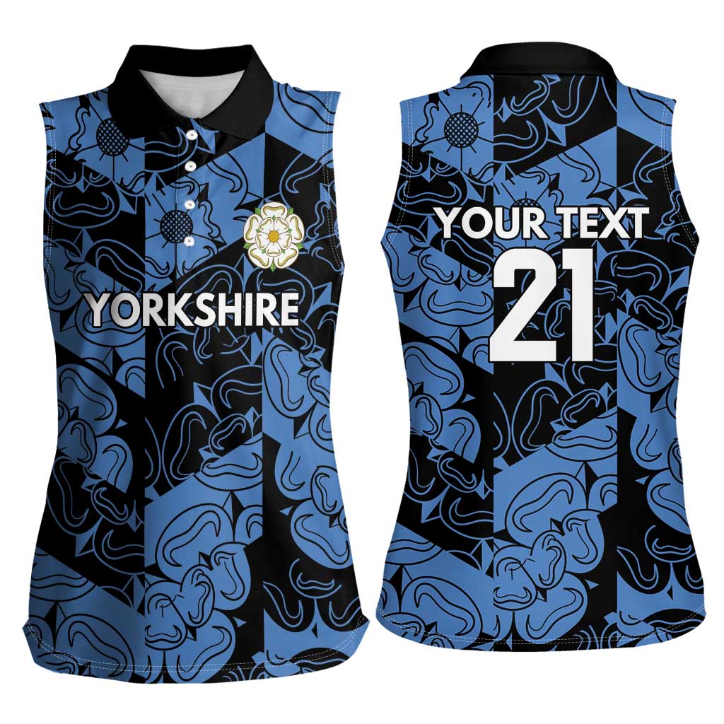 Custom Yorkshire Vikings Heritage Pride Women Sleeveless Polo Shirt White Rose of Yorkshire - Wonder Print Shop