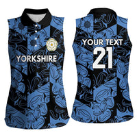 Custom Yorkshire Vikings Heritage Pride Women Sleeveless Polo Shirt White Rose of Yorkshire - Wonder Print Shop