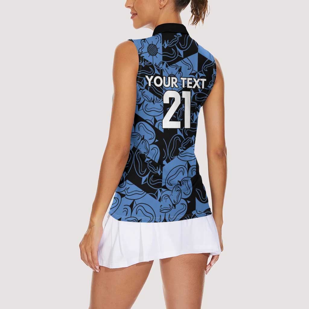 Custom Yorkshire Vikings Heritage Pride Women Sleeveless Polo Shirt White Rose of Yorkshire - Wonder Print Shop