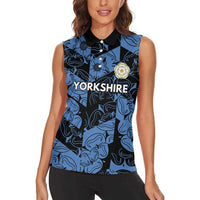 Custom Yorkshire Vikings Heritage Pride Women Sleeveless Polo Shirt White Rose of Yorkshire - Wonder Print Shop