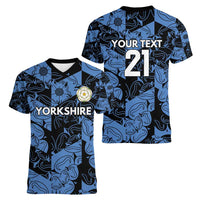 Custom Yorkshire Vikings Heritage Pride Women V-Neck T-Shirt White Rose of Yorkshire - Wonder Print Shop