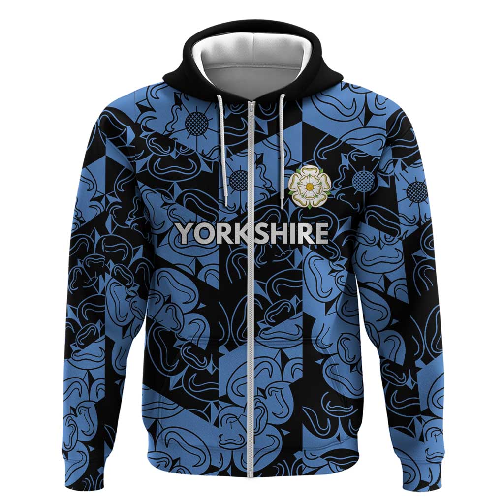 Custom Yorkshire Vikings Heritage Pride Zip Hoodie White Rose of Yorkshire - Wonder Print Shop