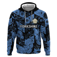 Custom Yorkshire Vikings Heritage Pride Zip Hoodie White Rose of Yorkshire - Wonder Print Shop