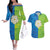 Yorkshire Heritage Personalized Couples Matching Off The Shoulder Long Sleeve Dress and Hawaiian Shirt East Yorkshire White Rose - Wonder Print Shop