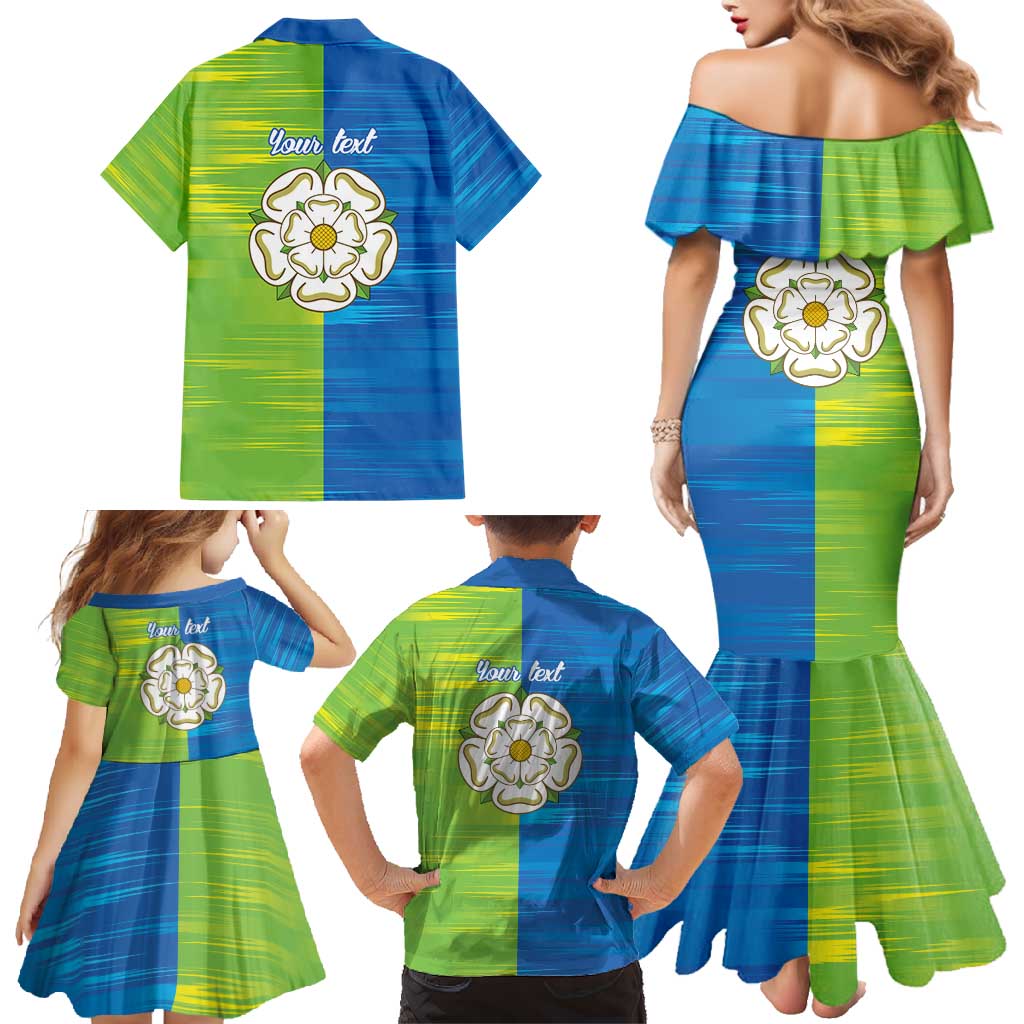 Yorkshire Heritage Personalized Family Matching Mermaid Dress and Hawaiian Shirt East Yorkshire White Rose - Wonder Print Shop