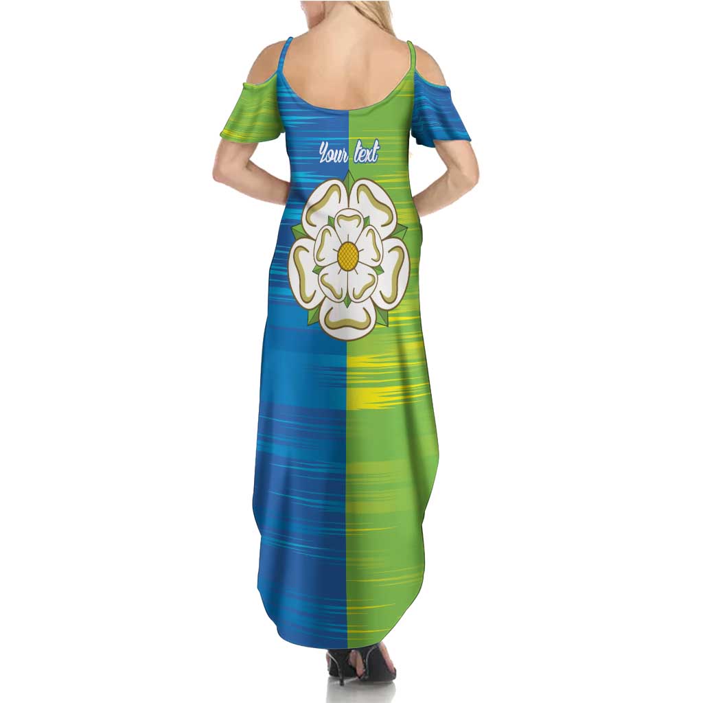 Yorkshire Heritage Personalized Family Matching Summer Maxi Dress and Hawaiian Shirt East Yorkshire White Rose - Wonder Print Shop