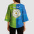 Yorkshire Heritage Personalized Kimono Sleeve Blouse East Yorkshire White Rose - Wonder Print Shop