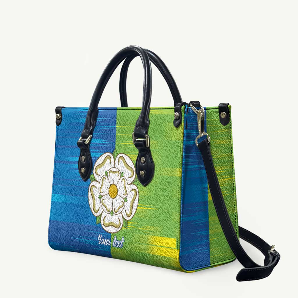 Yorkshire Heritage Personalized Leather Bag East Yorkshire White Rose - Wonder Print Shop