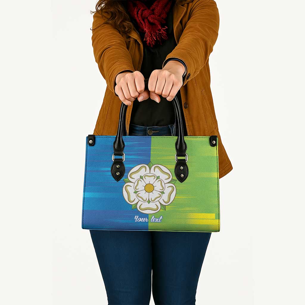 Yorkshire Heritage Personalized Leather Bag East Yorkshire White Rose - Wonder Print Shop