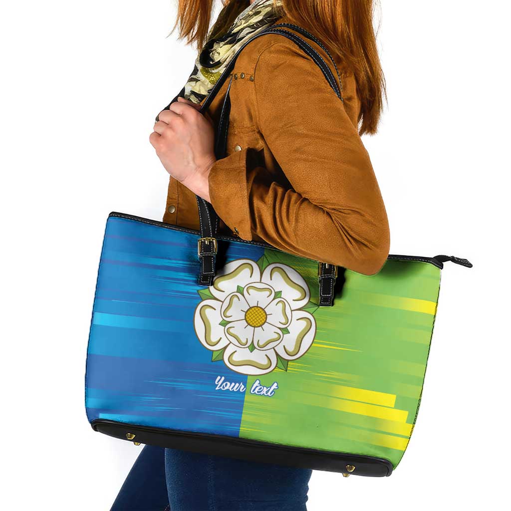 Yorkshire Heritage Personalized Leather Tote Bag East Yorkshire White Rose - Wonder Print Shop