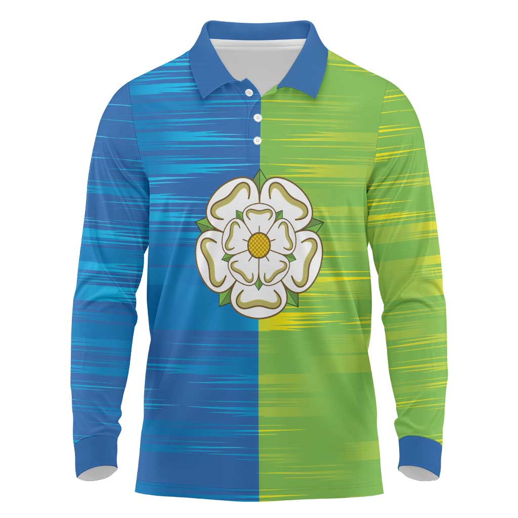 Yorkshire Heritage Personalized Long Sleeve Polo Shirt East Yorkshire White Rose - Wonder Print Shop