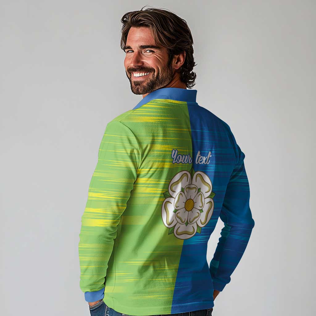 Yorkshire Heritage Personalized Long Sleeve Polo Shirt East Yorkshire White Rose - Wonder Print Shop