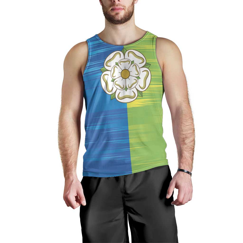 Yorkshire Heritage Personalized Men Tank Top East Yorkshire White Rose - Wonder Print Shop