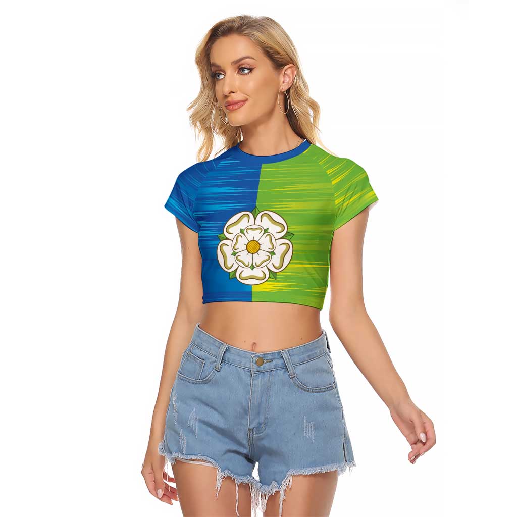 Yorkshire Heritage Personalized Raglan Cropped T Shirt East Yorkshire White Rose - Wonder Print Shop
